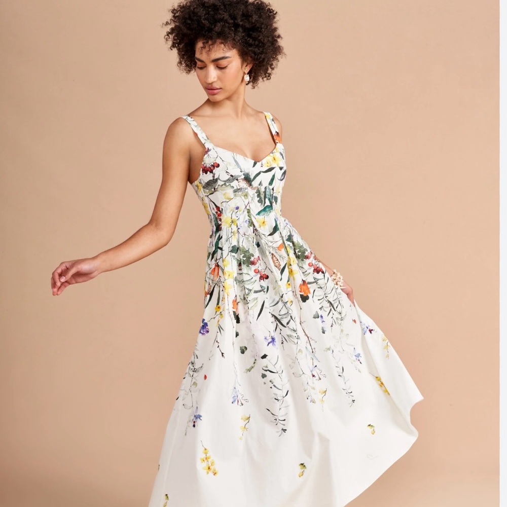 La Ligne Madeleine Floral Midi Dress